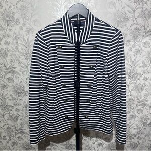 Tommy Hilfiger Navy and White Striped Blazer